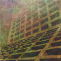 Intersection 18: Hilton Hotel, acrylic on canvas, 20" x 20", 2010, by Pat Stanley