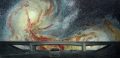 Antennae Galaxies : Overpass, acrylic on canvas, 20" x 40", 2013