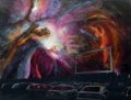 Orion Nebula : Coming Soon, acrylic on canvas, 36" x 48", 2013