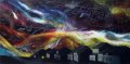 Veil Nebula : Nobody Home, acrylic on canvas, 24" x 48", 2013